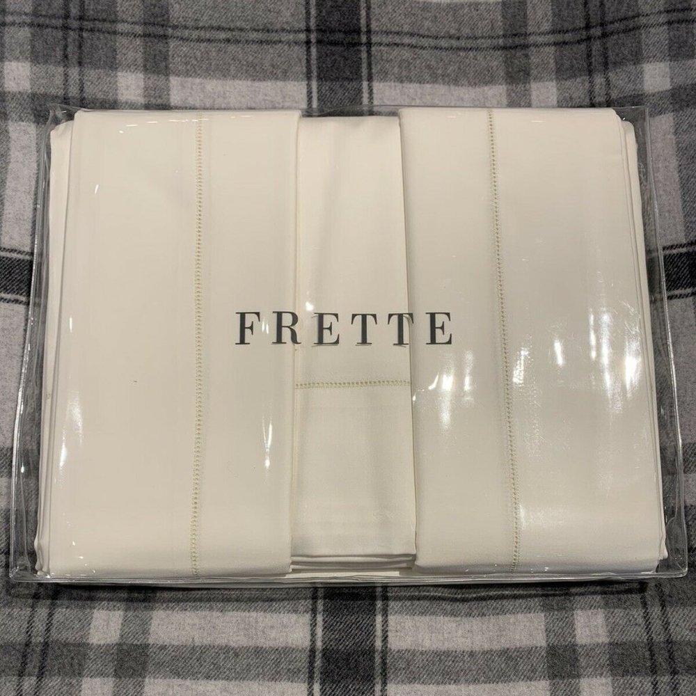 FRETTE MONZA CAL KING 4 PIECE SHEET SET SATEEN IVORY